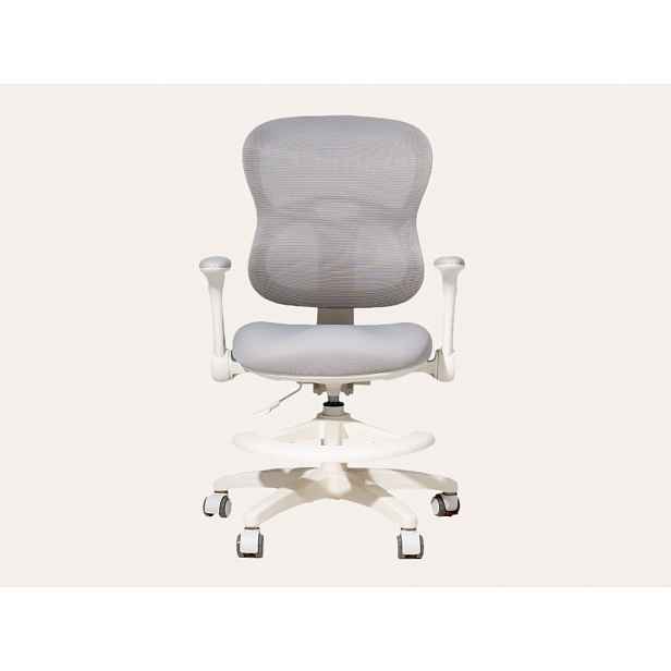 eliNeli Dětská ergonomická židle Edita s područkami - šedá + potah ZDARMA