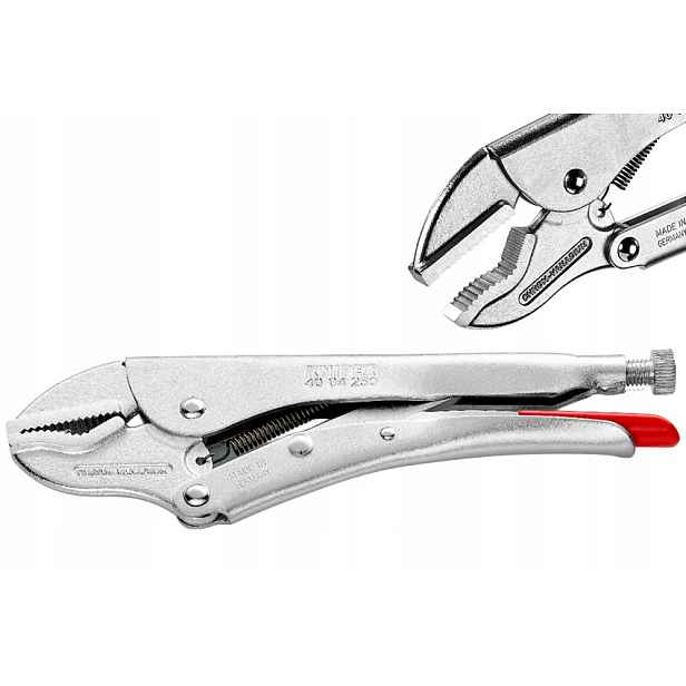 Jednostranně zaoblené upínací kleště Knipex 250 mm pozinkované Najder