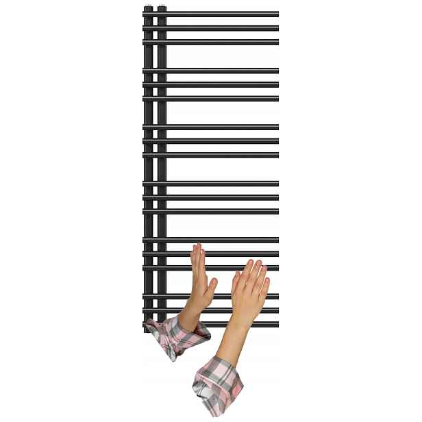 Koupelnový Radiátor Černý Žebříkový 120x50 cm Radiátor Moderní Milo