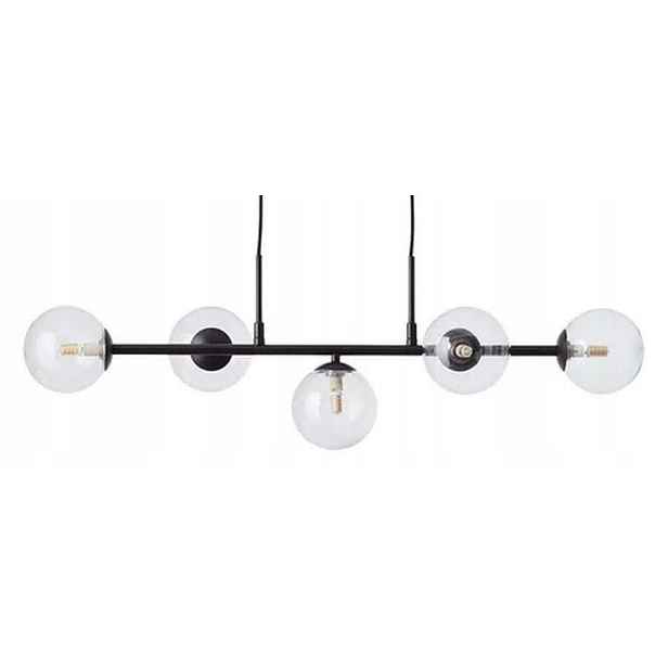 lampa Lustr Nad Stůl Orbit 5 Stínítek černá/sklo 120/TR-628