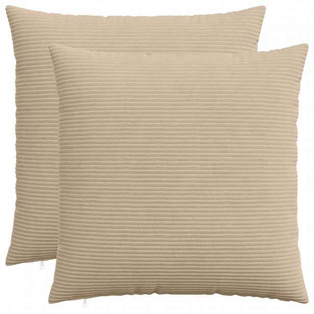 vidaXL Povlak na polštář 2 pcs HEERLEN Taupe 60 x 60 cm manšestr
