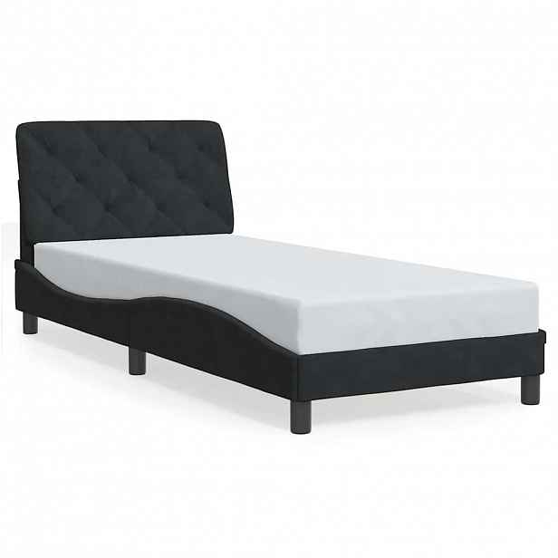 vidaXL Rám postele bez matrace černý 80x200 cm samet