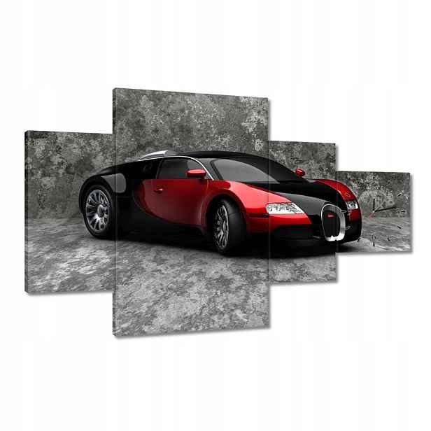 Hodiny 130x80 Bugatti Veyron Červené
