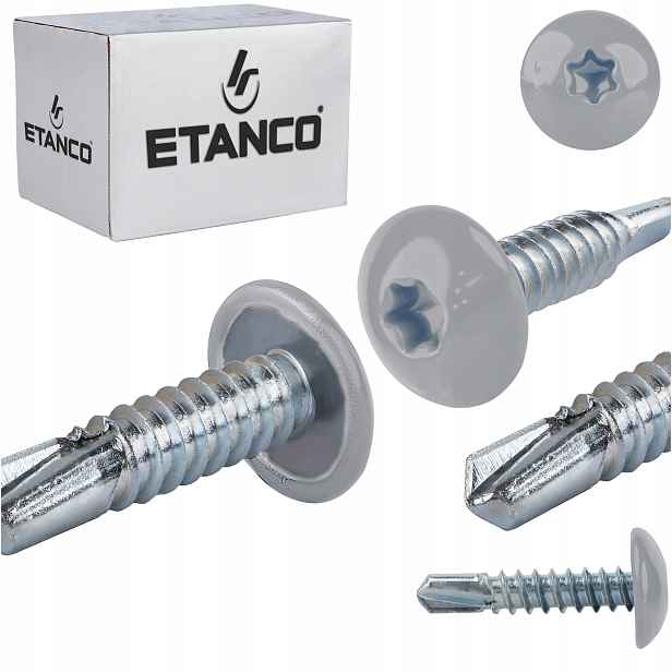 Šrouby do kovu Torx 3 mm 4,8 x 22 mm Ral 9006 500 ks Etanco GT3 Ph