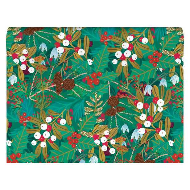 Balicí papíry s vánočním motivem v sadě 5 ks 69,5x48,5 cm Winter Foliage – Roger la Borde