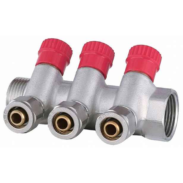 X-home Rozdělovač Pex 1“ x 16 mm 3 Okruhy Sekce Cwu Pro Teplou Vodu Mono