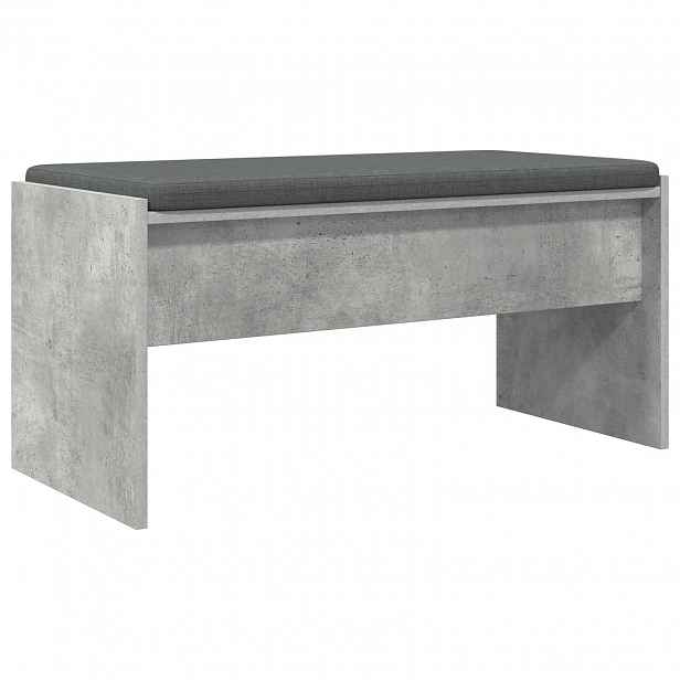 vidaXL Chodbičková lavice s polštářem Betonově šedá 83 x 38 x 40 cm