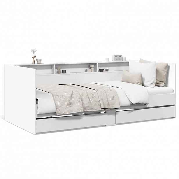 vidaXL Válenda se zásuvkami bez matrace bílá 90 x 200 cm