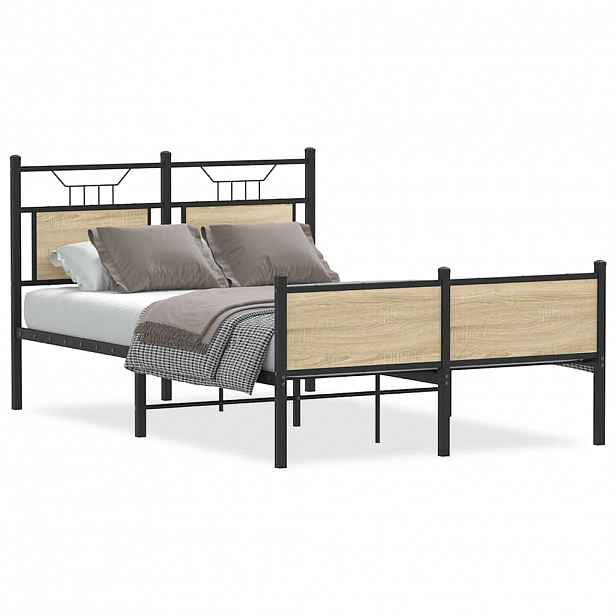 vidaXL Rám postele bez matrace dub sonoma 120x190 cm kompozitní dřevo