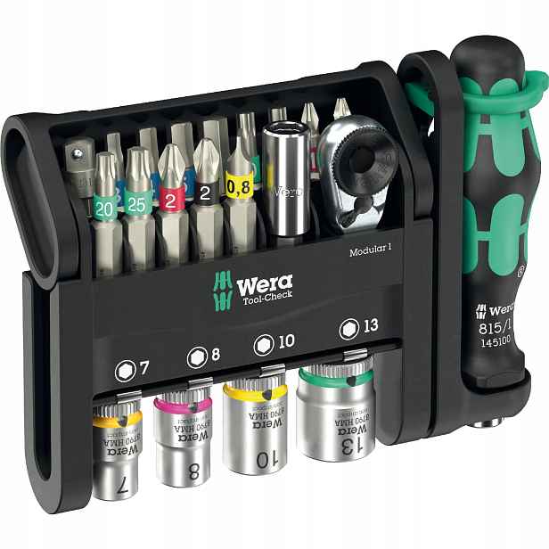 Bity Wera Sada 21 Ks s ráčnou 1/4" Tool-Check Modular 1