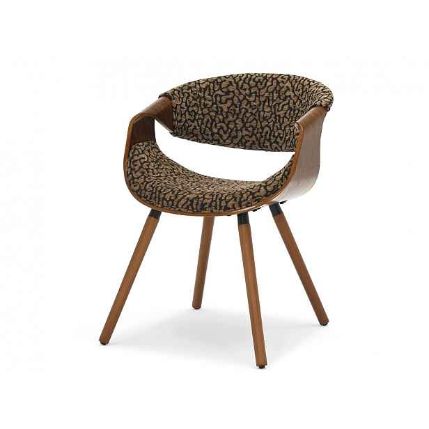 Designová jídelní židle SAROLTA - černá / hnědá / ořech