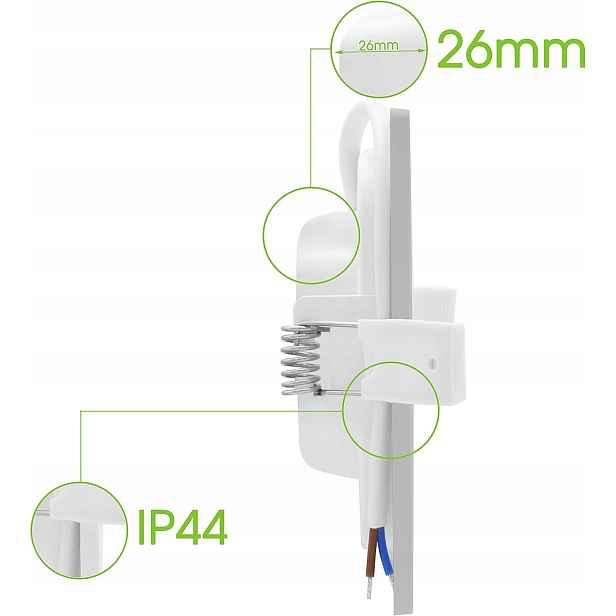 Led světlomety zapuštěné Lumare 6W IP44 ploché stříbrné 230V 400lm 9ks