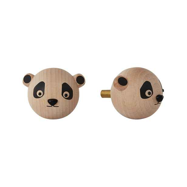 Nástěnný háček z bukového dřeva v přírodní barvě Panda – OYOY Mini