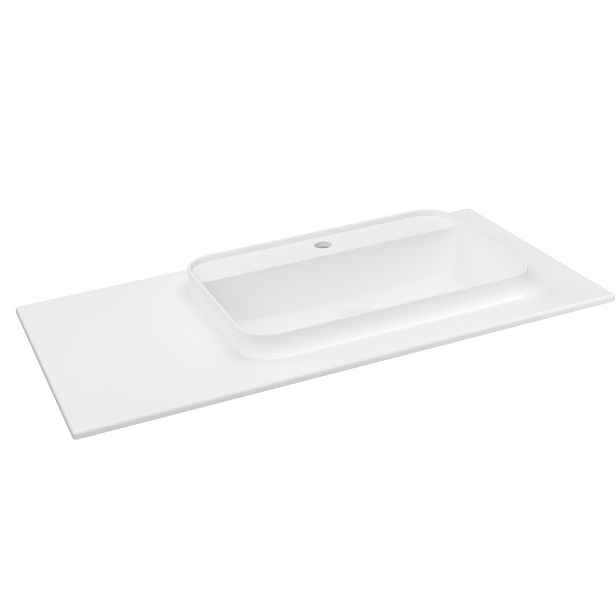 Sapho BRAHEA umyvadlo 96,6x51,5cm (20+75), rockstone, pravé, bílá mat