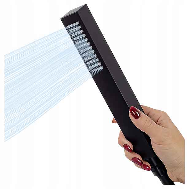 Sprchová Hlavice 1 funkce Černá Rukojeť Anti Calc ergonomická Avapax