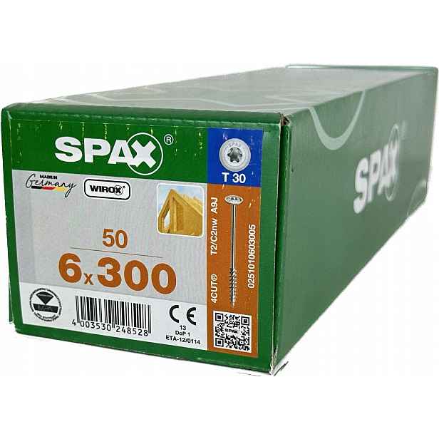 Šrouby pro dřevěné konstrukce 6x300 Spax A`50