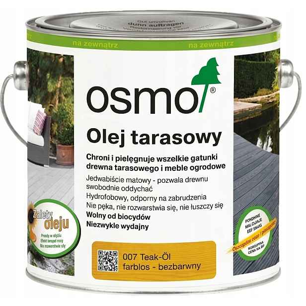 Terasový olej Osmo 007 Teak na dřevo Bezbarvý 2,5 l