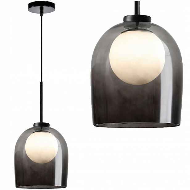 Závěsná Stropní Lampa Lustr G9 Skleněná Šedá