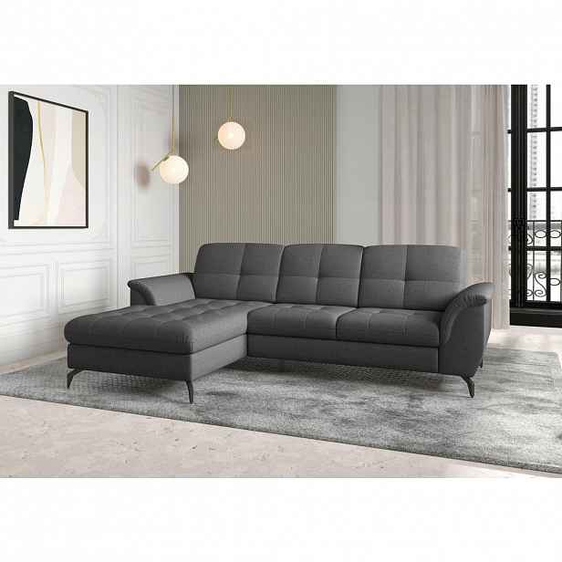 Sit & More ROHOVÁ SEDAČKA, textil, tmavě šedá