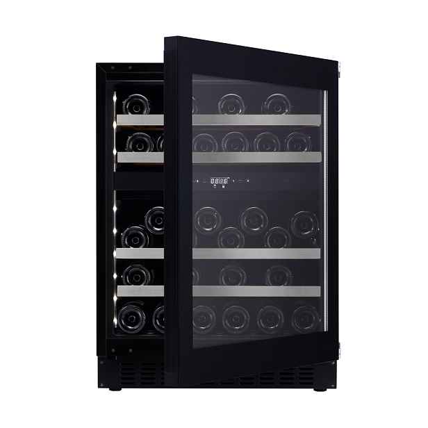 mQuvée Vinotéka vestavná WineCave 700 60D, Full Glass černá, Push-Pull