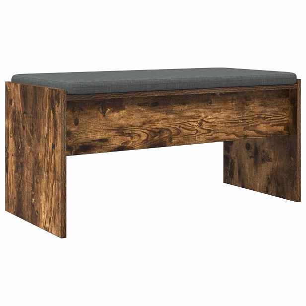vidaXL Chodbičková lavice s polštářem Kouřový dub 83 x 38 x 40 cm
