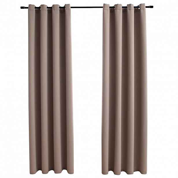 vidaXL Zatemňovací závěsy s kovovými kroužky 2 ks taupe 140 x 245 cm