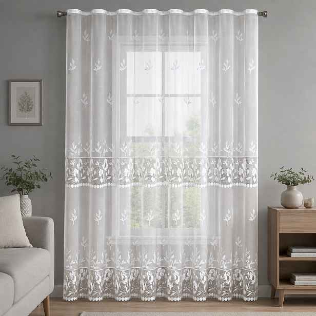 Dekorační žakárová záclona s řasící páskou VILMA 250 bílá 200x250 cm MyBestHome
