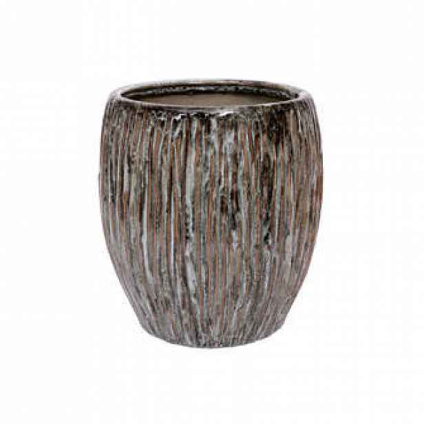 Obal kulatý BAREN škrábaný keramika šedá 20cm