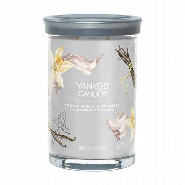 Sklenice na svíčku Yankee Candle s příchutí uzené vanilky a kašmíru