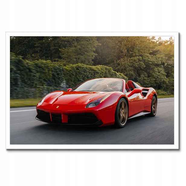 Plakáty v rámu 60x40 Červené Ferrari Cesta
