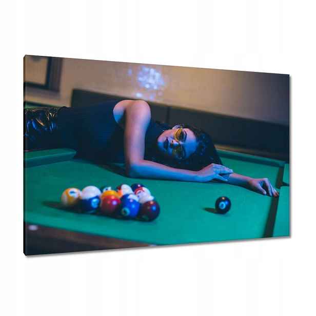 Obrazy 120x80 Kulečník Hra Stůl Bílé Tyče
