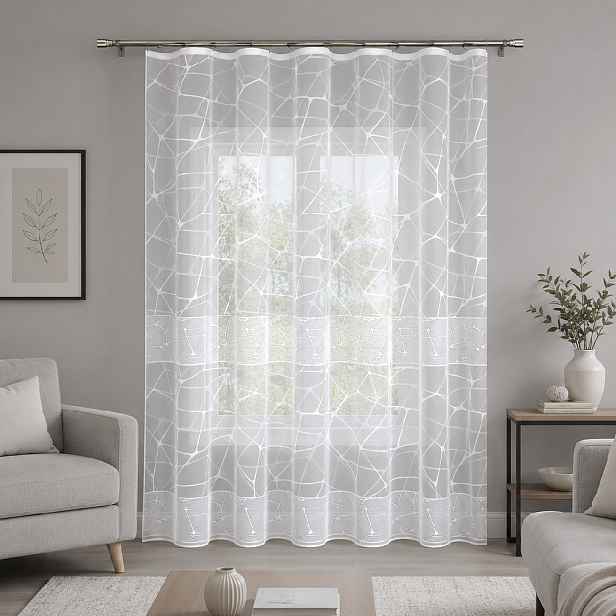 Dekorační žakárová záclona s řasící páskou VALDA 250 bílá 200x250 cm MyBestHome
