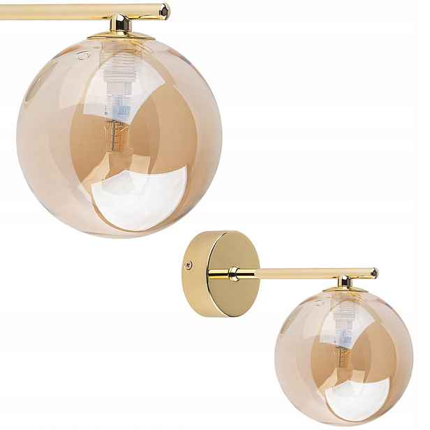 Nástěnné svítidlo do ložnice, skleněné jantarové stínítko Estera 1xG9 Tk Lighting