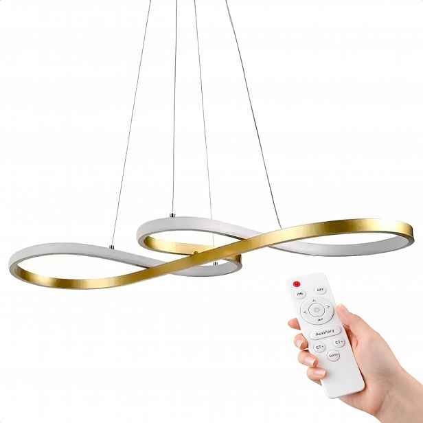 Stropní Svítidlo Zlatá Závěsná Led Lustr 70 CM Moderní 3 Barvy S Dálkovým Ovládáním
