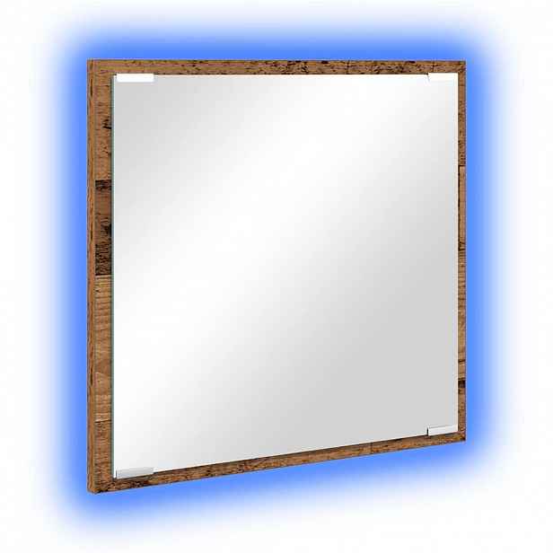 vidaXL LED koupelnové zrcadlo Staré dřevo 40 x 37 x 8.5 cm