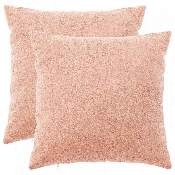vidaXL Povlak na polštář 2 pcs HEERLEN Růžová 60 x 60 cm Bouclé