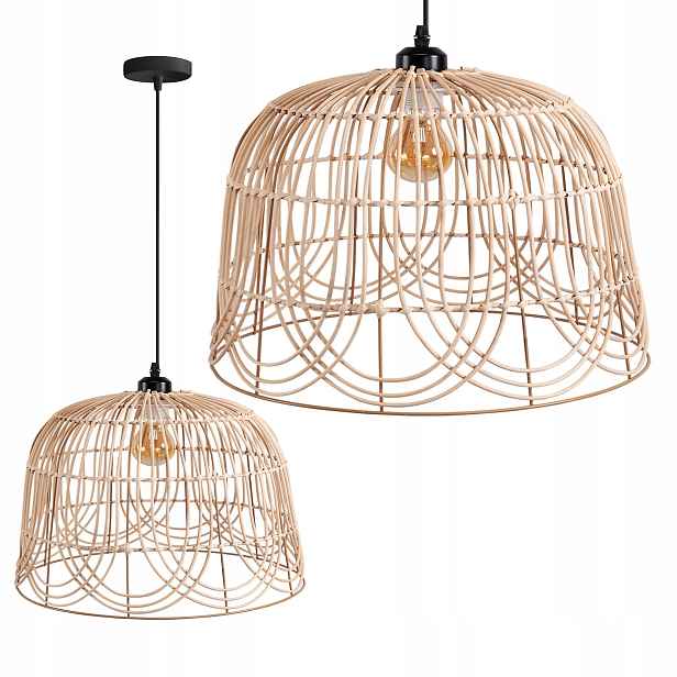 Závěsná lampa E27 Moderní Elegantní dřevěná lampa do obývacího pokoje, barva béžová