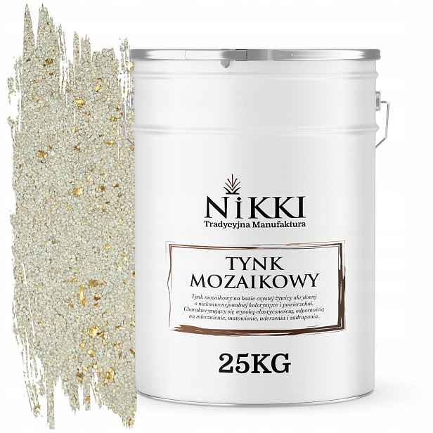 Mozaiková Pryskyřičná Omítka 25 Kg Vnitřní Vnější Bílá Se Zlatou Slídou M08