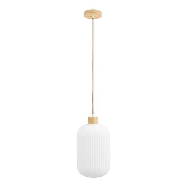 Bílé závěsné svítidlo se skleněným stínidlem ø 20 cm Argalo – House Nordic
