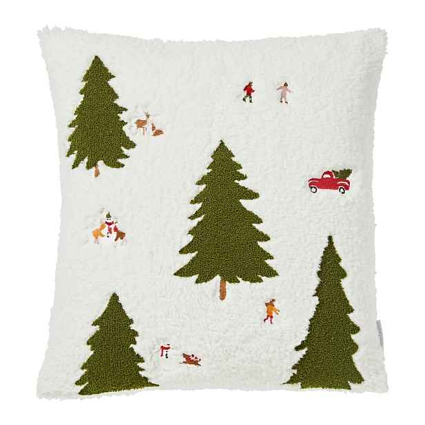 Dekorační polštář s vánočním motivem z materiálu bouclé 45x45 cm Christmas Tree – Catherine Lansfield