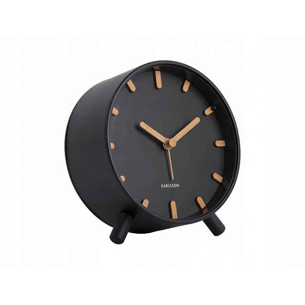 Kovový Budík Černý Ø 11 CM S Mechanismem Sweep Do Ložnice
