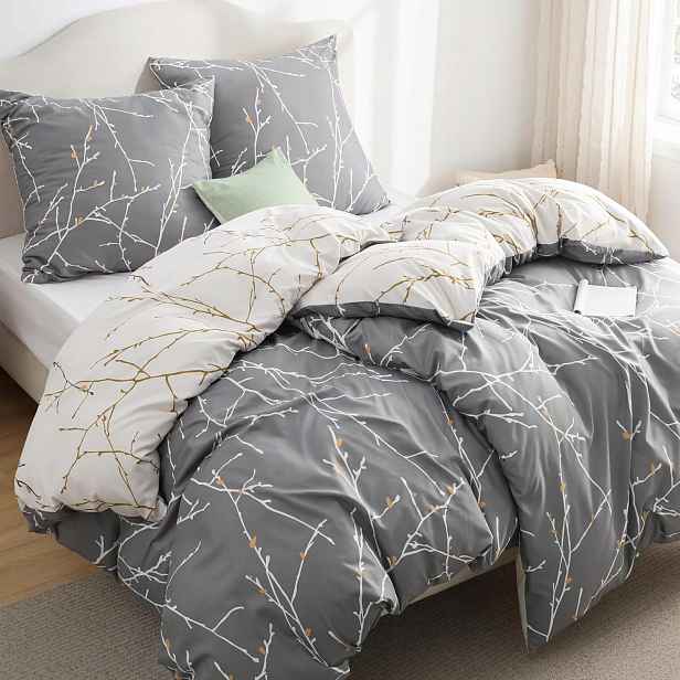 Povlečení Bedsure 135x200 Komplet 4el Oboustranné mikrovlákno Oekotex Šedá
