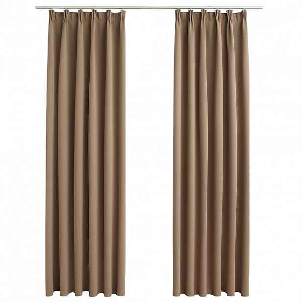 vidaXL Zatemňovací závěsy s háčky 2 ks taupe 140 x 225 cm