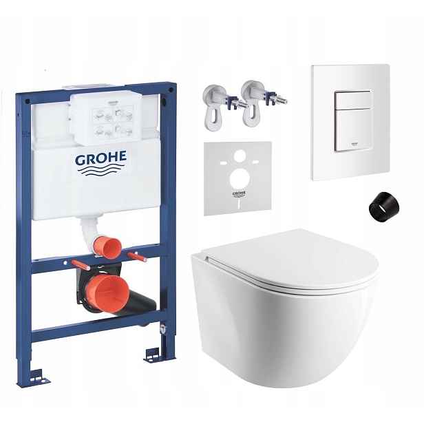 7v1 Podomítkový Wc Set Stelaz Grohe 820 mm Wc Mísa Omnires, Tlačítko