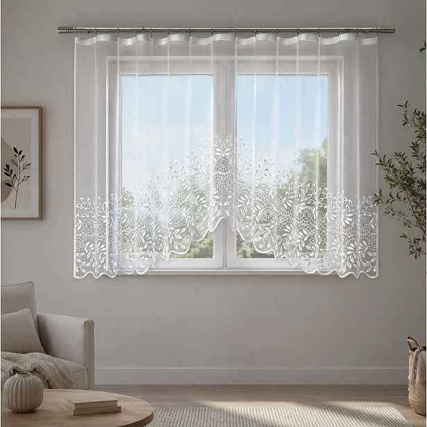 Dekorační žakárová záclona s řasící páskou ANKA 160 bílá 300x160 cm MyBestHome