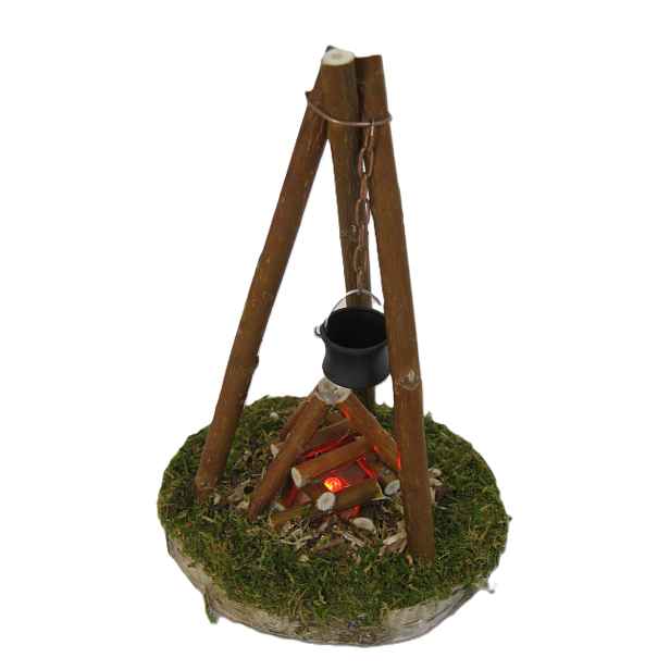 Ohniště s blikající Led žárovkou Na Baterii 14 cm vysoká