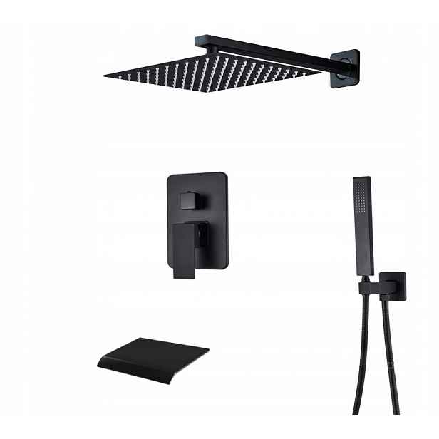 Podomítkový Set Černý Matný Vývod Vodopád Box 30 CM