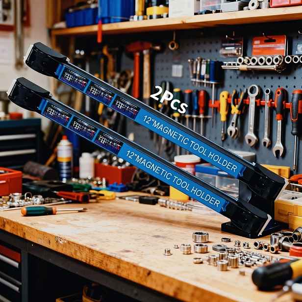 TEMU 2ks Magnetický systém držáku nářadí s odolnou magnetickou základnou a na nářadí - Odolný úložný stojan do garáže, dílny, domácnosti - Magnetický