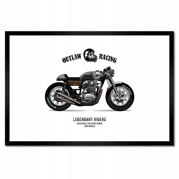 Plakáty v rámu 60x40 Motocykl Zabytek Vintage