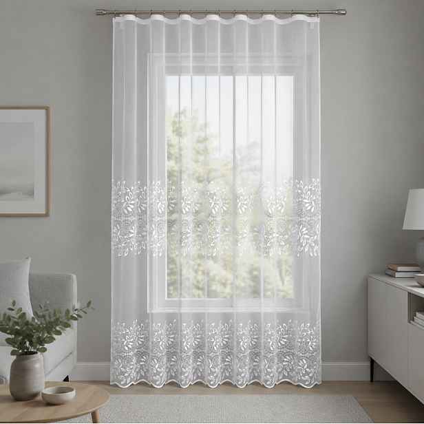 Dekorační žakárová záclona s řasící páskou ANKA 250 bílá 200x250 cm MyBestHome